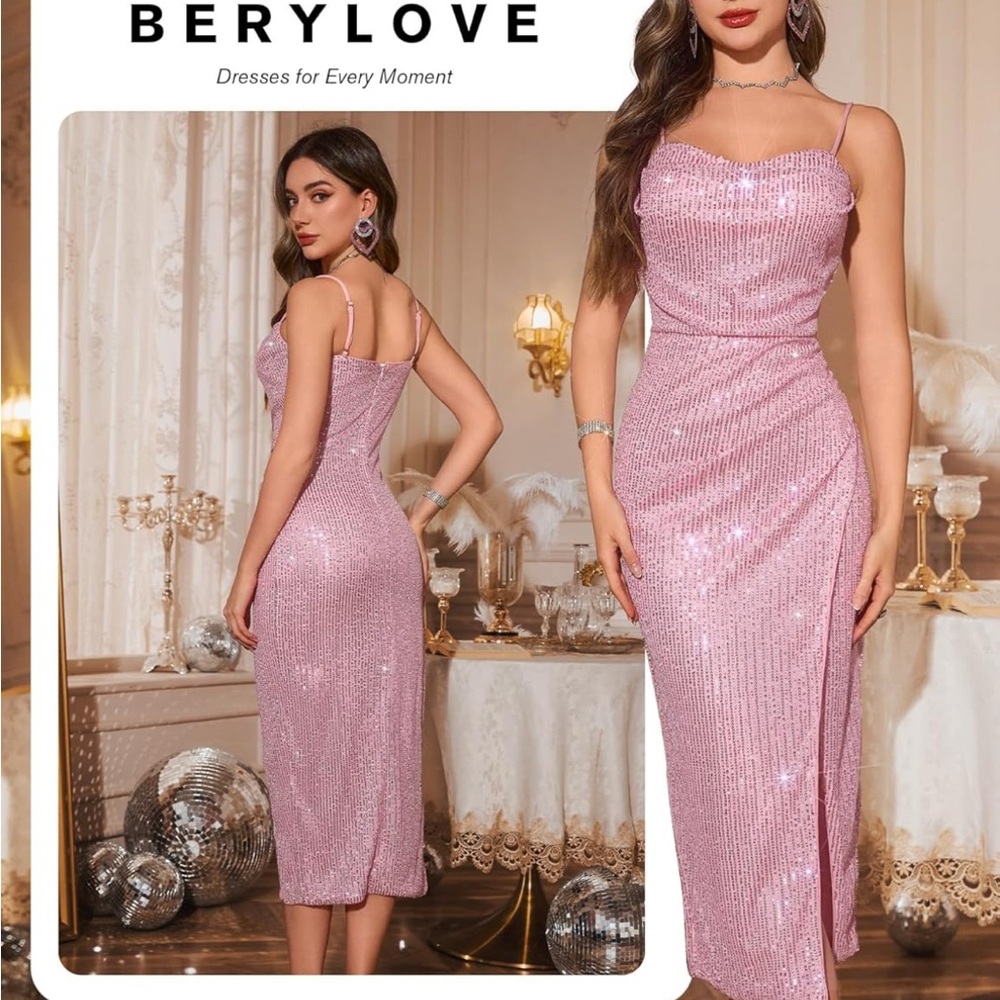 Pink Sequin Women's Dress